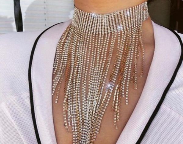 multilayers full rhinestone long shiny tassel necklace for women crystal collar choker necklace chain jewelry statement necklace c7345505, Golden;silver
multilayers full rhinestone long shiny tassel necklace for women crystal collar choker necklace chain jewelry statement necklace c7345505, Golden;silver