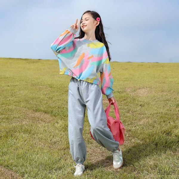 clothing sets kids clothes sweatshirt pants girls outfits color clothes for girls casual style tracksuits for children r230812, White 
clothing sets kids clothes sweatshirt pants girls outfits color clothes for girls casual style tracksuits for children r230812, White