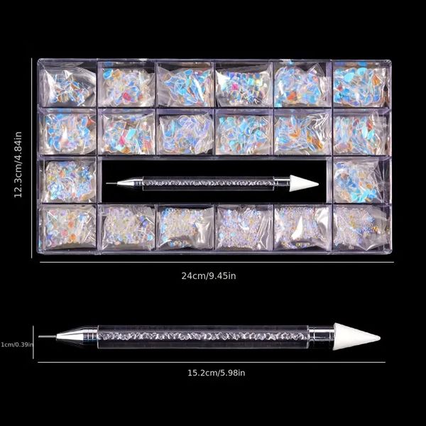 21 grids/box luxury shiny nail stick tabs with rhinestone flat head - perfect for nail salon accessories and beauty girls and women
21 grids/box luxury shiny nail stick tabs with rhinestone flat head - perfect for nail salon accessories and beauty girls and women