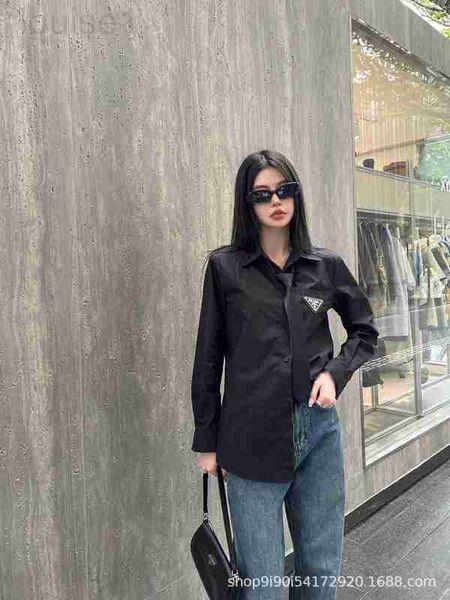 women's blouses & shirts designer p23 early autumn new chest pocket classic triangle decoration with black tie shirt versatile xqkc, White
women's blouses & shirts designer p23 early autumn new chest pocket classic triangle decoration with black tie shirt versatile xqkc, White