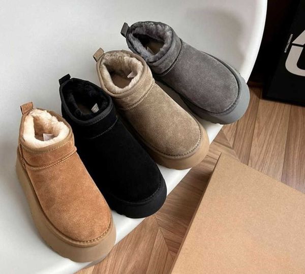 2022 ultra mini platform boot designer woman winter ankle australia snow boots thick bottom real leather warm fluffy booties with fur size 3, Black
2022 ultra mini platform boot designer woman winter ankle australia snow boots thick bottom real leather warm fluffy booties with fur size 3, Black