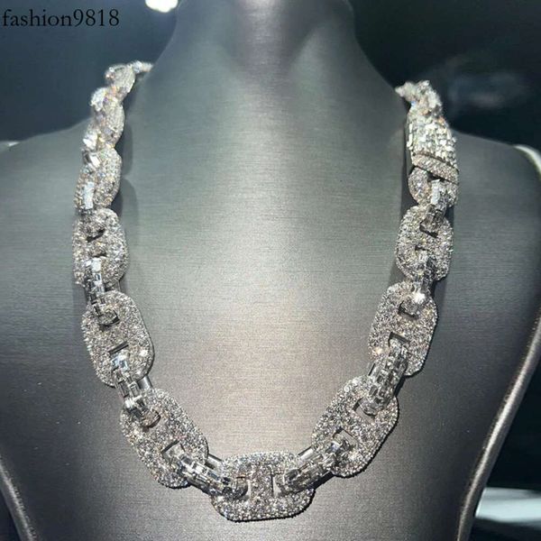 18mm link chain moissanite diamond iced out white gold plated with sterling sier baguette cut cuban chains for men, Silver
18mm link chain moissanite diamond iced out white gold plated with sterling sier baguette cut cuban chains for men, Silver