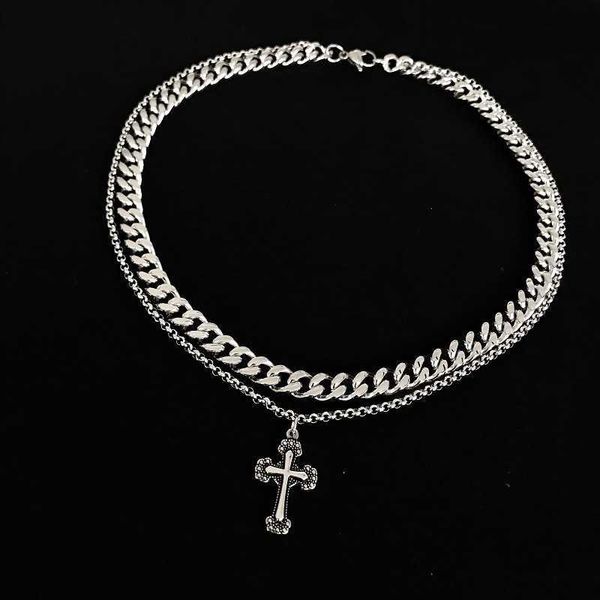 pendant necklaces strands strings double-layer cross necklace boy hip-hop cuban folding belt female personality sweater neck chain pendant, Silver
pendant necklaces strands strings double-layer cross necklace boy hip-hop cuban folding belt female personality sweater neck chain pendant, Silver