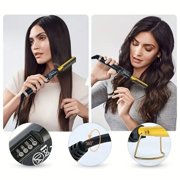 portable ceramic comb hair straightener brush - single-sided, anti-scald, and easy to use, Black
portable ceramic comb hair straightener brush - single-sided, anti-scald, and easy to use, Black