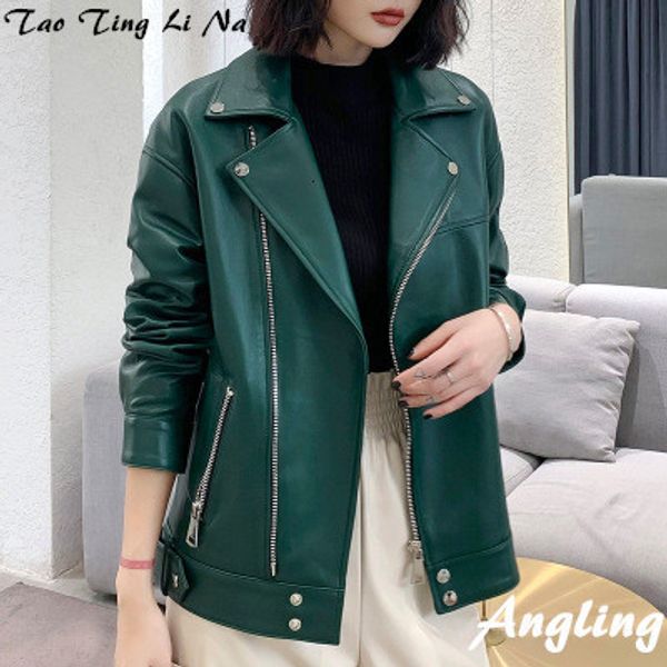 women's leather faux tao ting li na genuine sheep jacket women loose real locomotive r5 230812, Black
women's leather faux tao ting li na genuine sheep jacket women loose real locomotive r5 230812, Black