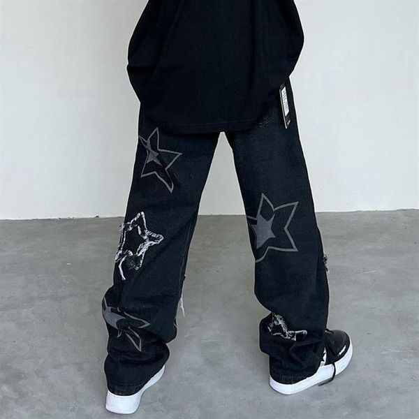 men's jeans y2k men star printed trousers autumn korean fashion gothic high street style loose casual slim straight wide-leg 350e, Blue
men's jeans y2k men star printed trousers autumn korean fashion gothic high street style loose casual slim straight wide-leg 350e, Blue