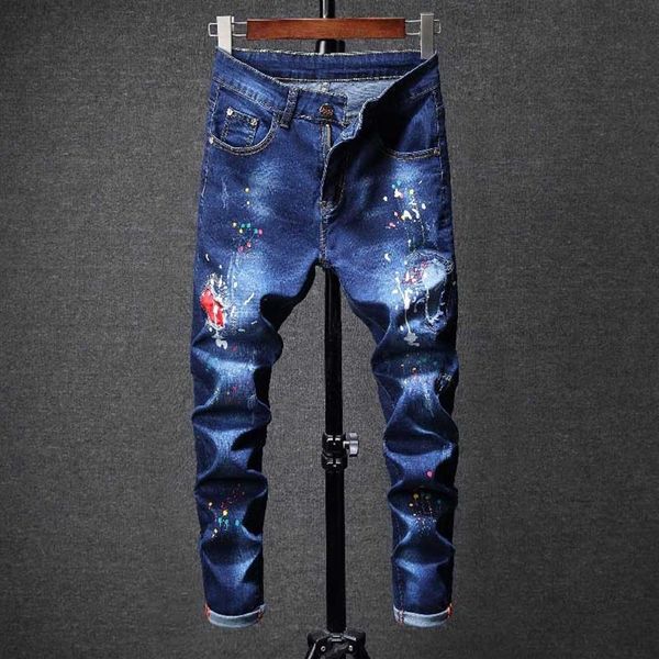 2018 men print jeans printing denim pants casual fashionable pencil pants mid waist colorful 2573, Blue
2018 men print jeans printing denim pants casual fashionable pencil pants mid waist colorful 2573, Blue