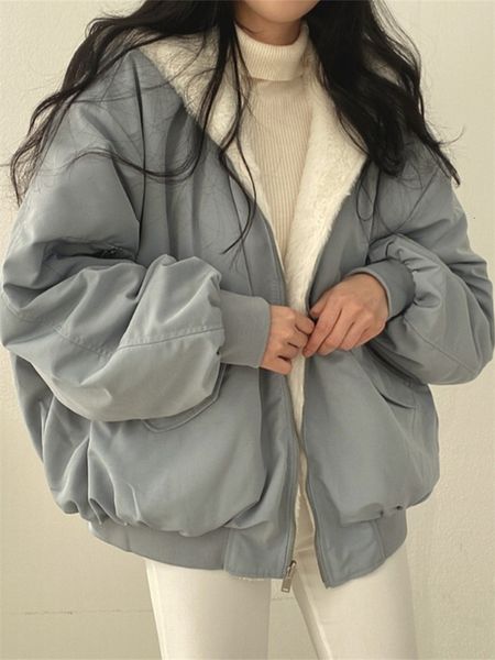 women's jackets winter thicken warm parka oversized kawaii double sided hooded coat ladies korean fashion casual loose zip up 230811, Black;brown
women's jackets winter thicken warm parka oversized kawaii double sided hooded coat ladies korean fashion casual loose zip up 230811, Black;brown