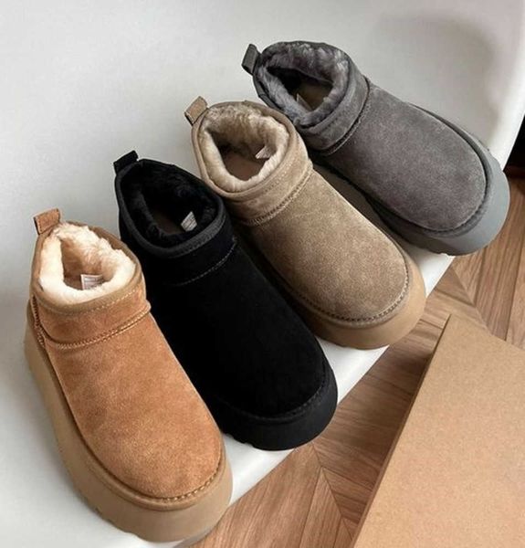 2022 ultra mini platform boot designer woman winter ankle australia snow boots thick bottom real leather warm fluffy booties with fur size 3, Black
2022 ultra mini platform boot designer woman winter ankle australia snow boots thick bottom real leather warm fluffy booties with fur size 3, Black