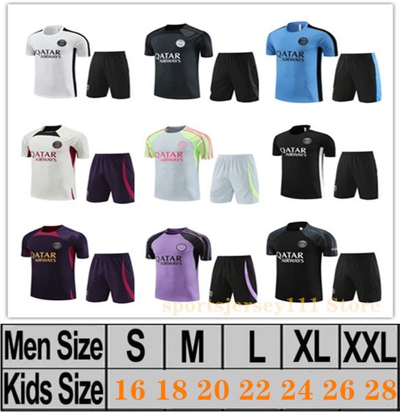 23 24 paris short sleeve soccer sets tracksuit 2023 2024 psgs mbappe training football shirt maillot de foot hakimi chandal men kids sportsw, Black
23 24 paris short sleeve soccer sets tracksuit 2023 2024 psgs mbappe training football shirt maillot de foot hakimi chandal men kids sportsw, Black