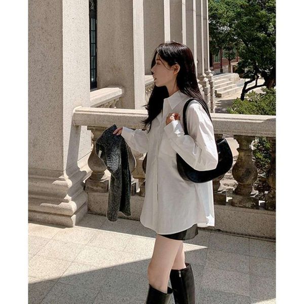 spring and autumn shirts pure color all match blouse for women loose skinny small french shirt wholesale, White
spring and autumn shirts pure color all match blouse for women loose skinny small french shirt wholesale, White