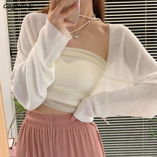 women's sweaters knitted cardigan sunscreen sweet elegant summer fashion long sleeve solid loose allmatch female ulzzang casual 230812, White;black
women's sweaters knitted cardigan sunscreen sweet elegant summer fashion long sleeve solid loose allmatch female ulzzang casual 230812, White;black