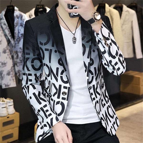 men's blazer fashion autumn winter clothing male suit jacket letter printing casual slim fit fancy party singer blazzer coat 236w, White;black
men's blazer fashion autumn winter clothing male suit jacket letter printing casual slim fit fancy party singer blazzer coat 236w, White;black