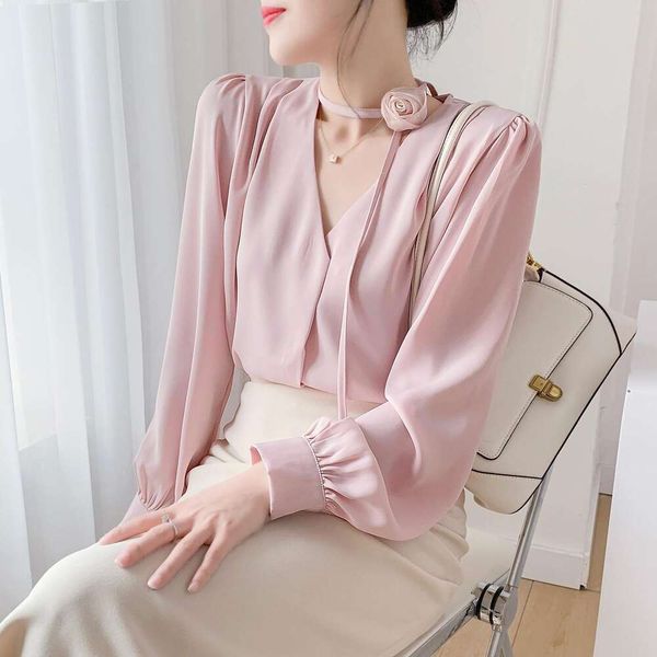 long sleeved shirt for women spring and autumn style gentle french puff sleeve design unique chiffon blouse, White
long sleeved shirt for women spring and autumn style gentle french puff sleeve design unique chiffon blouse, White