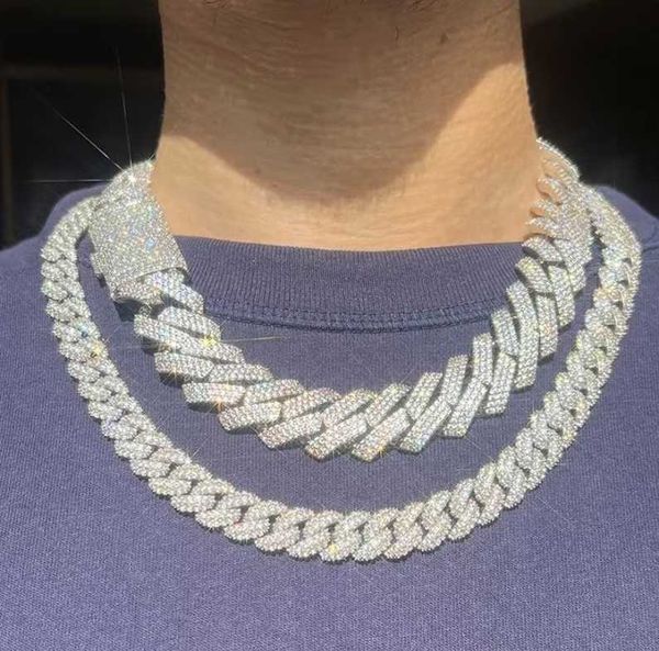 hip hop necklace 925 sterling silver 15mm 3 rows diamond iced out moissanite cuban link chain
hip hop necklace 925 sterling silver 15mm 3 rows diamond iced out moissanite cuban link chain