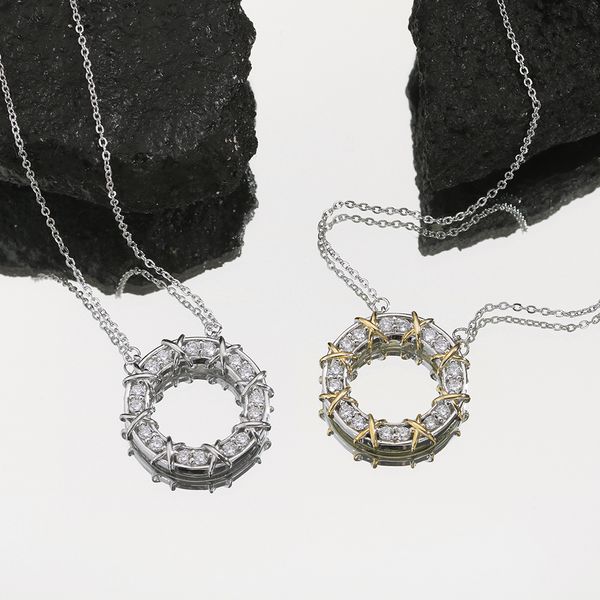 new fashion designer diamond circle necklace t pendant for woman silver chain rings girls wedding valentine s day lovers gift jewelry
new fashion designer diamond circle necklace t pendant for woman silver chain rings girls wedding valentine s day lovers gift jewelry