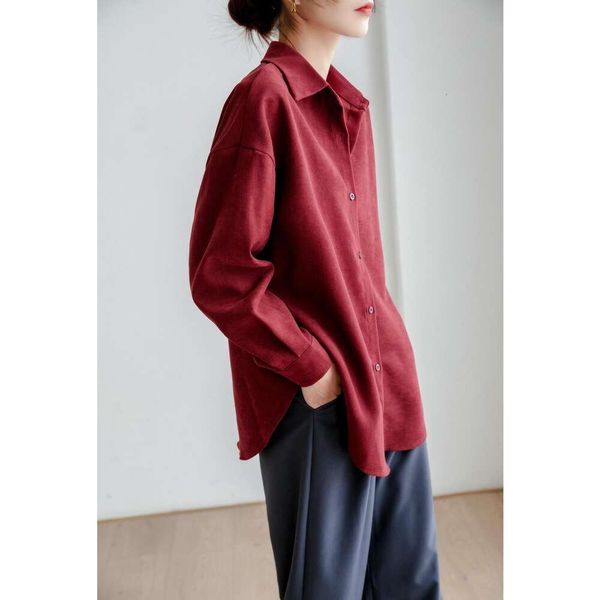high end feeling of a blouses blouse autumn fashion retro pure color lazy loose shirt for women, White
high end feeling of a blouses blouse autumn fashion retro pure color lazy loose shirt for women, White