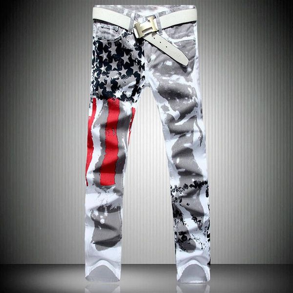 2020 new fashion mens american usa flag printed jeans straight slim fit trousers plus size 38 40 42 casual jeans pants for men293j, Blue
2020 new fashion mens american usa flag printed jeans straight slim fit trousers plus size 38 40 42 casual jeans pants for men293j, Blue