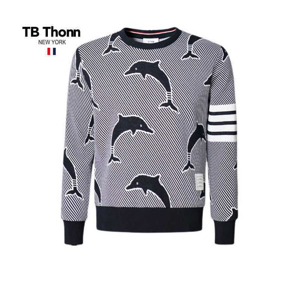 trendy tb thonn dolphin jacquard pattern sweater men's and women's long sleeve bottom shirt round neck casual pullover coat, Black;brown
trendy tb thonn dolphin jacquard pattern sweater men's and women's long sleeve bottom shirt round neck casual pullover coat, Black;brown