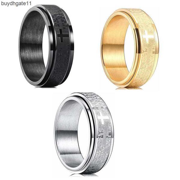 h108 fashion accessories canding titanium steel rotatable cross english ring simple and mysterious, Silver
h108 fashion accessories canding titanium steel rotatable cross english ring simple and mysterious, Silver