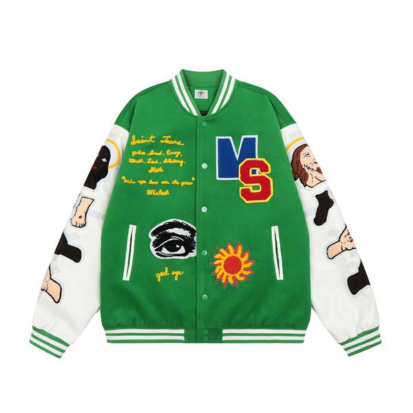 men's jackets 23ss patch saint michael baseball men women jesus embroidered badge jacket coat techwear 230812, Black;brown
men's jackets 23ss patch saint michael baseball men women jesus embroidered badge jacket coat techwear 230812, Black;brown