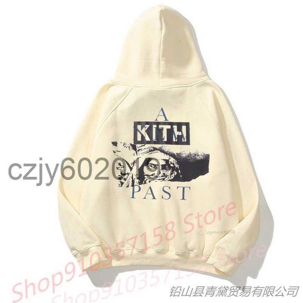 kith back large print hoodie fashion sweatshirt kit sweateraexk, Black