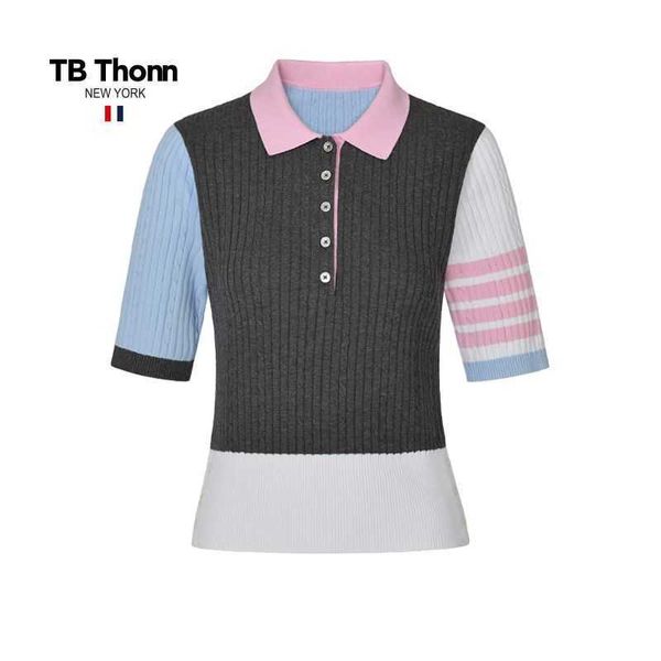 trendy tb thonn french contrast sweet polo women's short sleeve knit shirt summer lightweight breathable, Black;brown
trendy tb thonn french contrast sweet polo women's short sleeve knit shirt summer lightweight breathable, Black;brown
