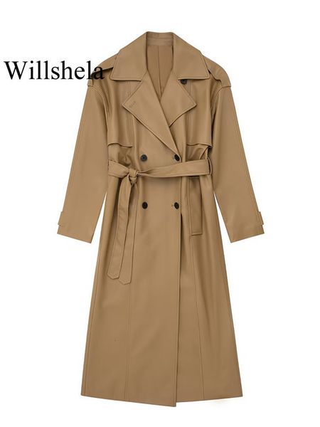 women's trench coats willshela women fashion with belt brown double breasted long vintage notched neck sleeves female chic lady 230812, Tan;black
women's trench coats willshela women fashion with belt brown double breasted long vintage notched neck sleeves female chic lady 230812, Tan;black