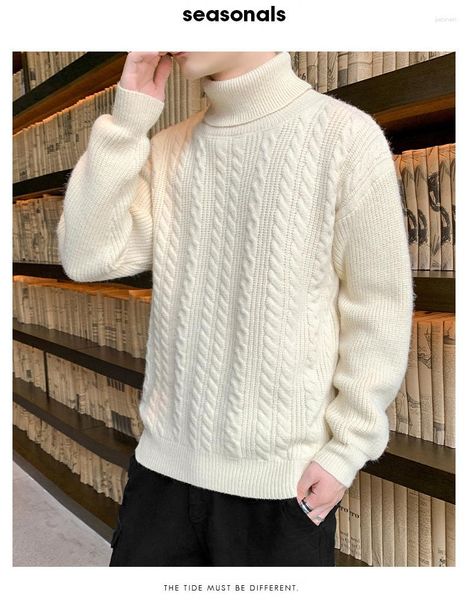 men's sweaters high neck sweater slim fit autumn and winter casual korean edition thick knitted shirt warm underlay, White;black
men's sweaters high neck sweater slim fit autumn and winter casual korean edition thick knitted shirt warm underlay, White;black