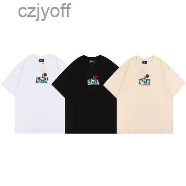 kith rose box rainbow red rose print men's and women's summer round neck casual loose short sleeve t-shirt, White
kith rose box rainbow red rose print men's and women's summer round neck casual loose short sleeve t-shirt, White