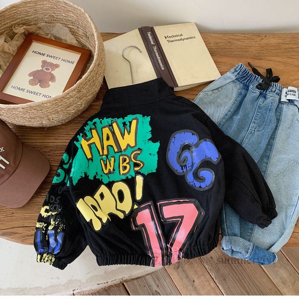 boys colorful letter graffiti jacket boys loose long sleeve outwear 2023 autumn children all-matching casual clothes z3509v, Blue;gray
boys colorful letter graffiti jacket boys loose long sleeve outwear 2023 autumn children all-matching casual clothes z3509v, Blue;gray