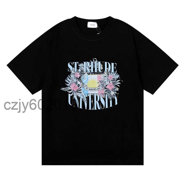 chaopai high street american rhude flag flower printing men's and women's youth casual cotton round neck short-sleeved t-shirtyfij, White;black 
chaopai high street american rhude flag flower printing men's and women's youth casual cotton round neck short-sleeved t-shirtyfij, White;black