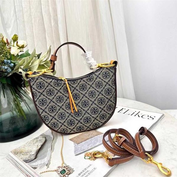 56% off designer bag 2024 early launch new tb old flower half moon single shoulder crossbody handbag
