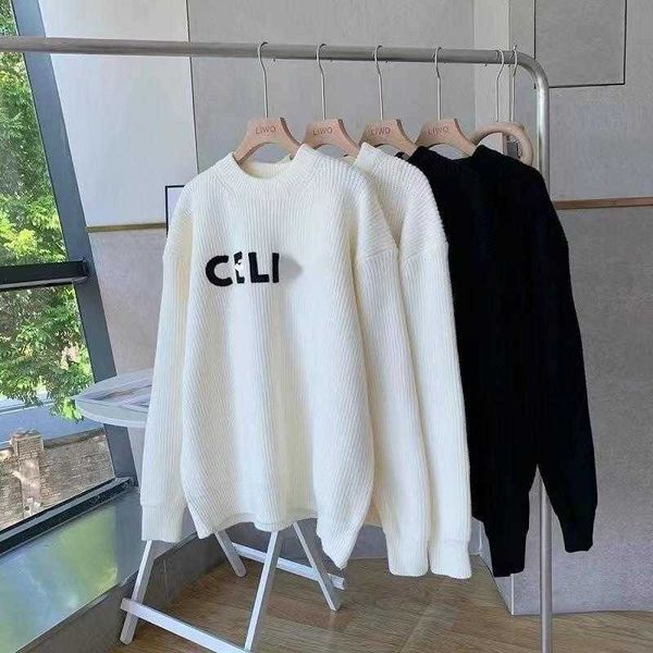 winter wool knit women sweaters celi designer sweater round neck long sleeve tshirt letter embroidered sweatshirt oversize knitted coat, White;black
winter wool knit women sweaters celi designer sweater round neck long sleeve tshirt letter embroidered sweatshirt oversize knitted coat, White;black