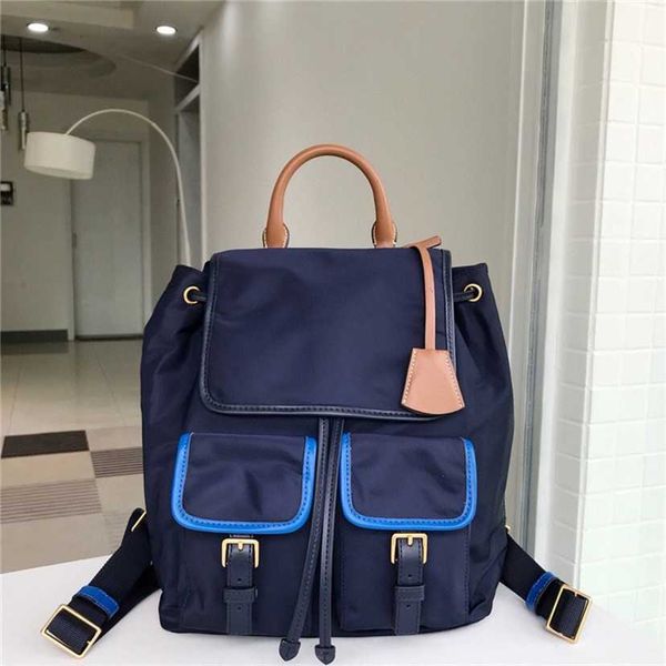 58% off designer bag 2024 early launch tb new waterproof nylon fabric with cowhide backpack handbag fashion women's