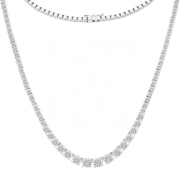 real diamond jewelry 10k 14k 18k white gold round cut 5.5mm natural diamond tennis necklace for anniversary, Silver
real diamond jewelry 10k 14k 18k white gold round cut 5.5mm natural diamond tennis necklace for anniversary, Silver