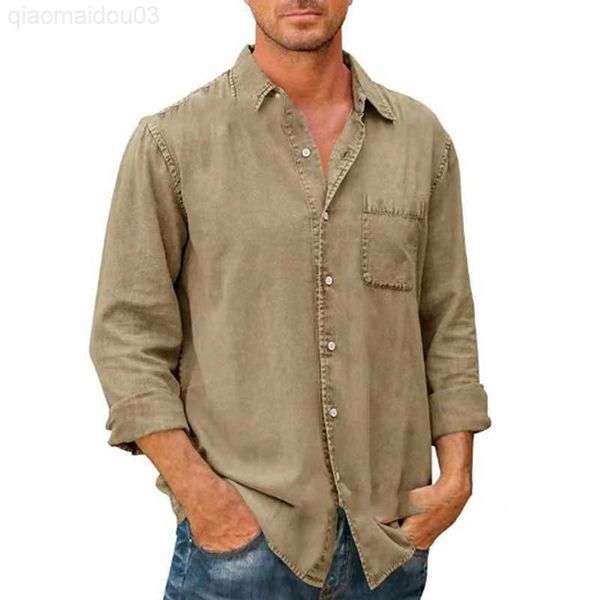 men's casual shirts spring autumn mens vintage shirt solid long sleeve turn-down collar pocket button cardigan loose casual streetwear, White;black
men's casual shirts spring autumn mens vintage shirt solid long sleeve turn-down collar pocket button cardigan loose casual streetwear, White;black