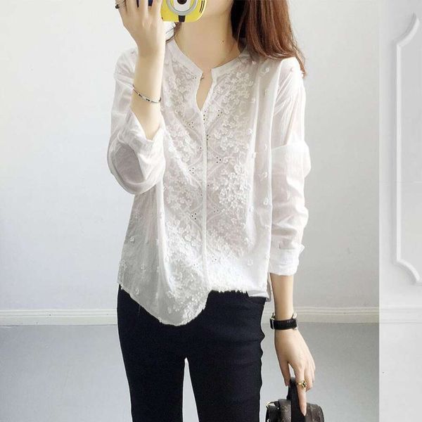 spring and blouses autumn style flourishing flowers blouse heavy craftsmanship three dimensional embossed cloth, White
spring and blouses autumn style flourishing flowers blouse heavy craftsmanship three dimensional embossed cloth, White