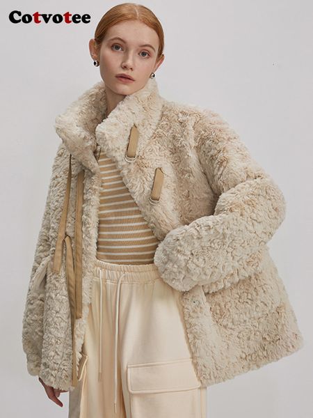 women's jackets cotvotee winter for women faux fur lambswool fleece stand collar hom button coats loose snow warm jacket 230812, Black;brown
women's jackets cotvotee winter for women faux fur lambswool fleece stand collar hom button coats loose snow warm jacket 230812, Black;brown