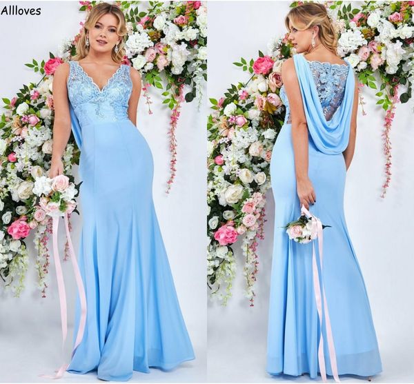 v neck floral lace appliqued light sky blue mermaid bridesmaid dresses long formal party wedding guest dress floor length elegant satin maid, White;pink
v neck floral lace appliqued light sky blue mermaid bridesmaid dresses long formal party wedding guest dress floor length elegant satin maid, White;pink
