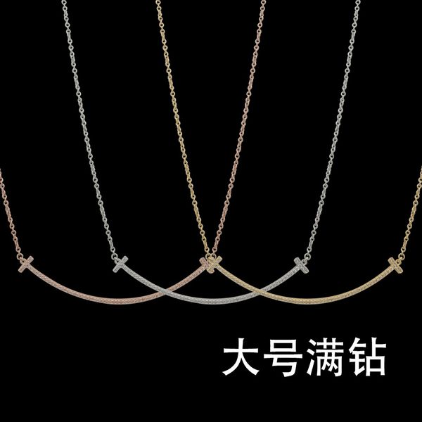 new designed fashion 925 silver t-letter rainbow full diamond smile women's necklace titanium steel lovers designer jewelry big medium
new designed fashion 925 silver t-letter rainbow full diamond smile women's necklace titanium steel lovers designer jewelry big medium