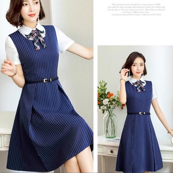 summer professional preschool teacher attire short sleeve blouse dress kindergarten teacher interview uniform work apparel, White;black
summer professional preschool teacher attire short sleeve blouse dress kindergarten teacher interview uniform work apparel, White;black