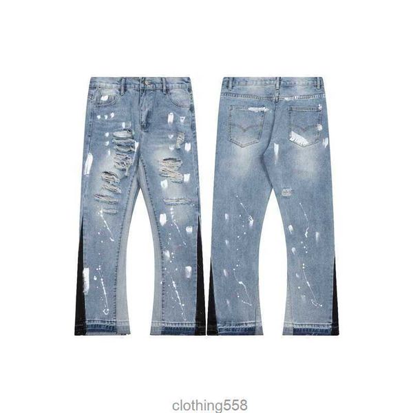 designer clothing denim pants galleryes depts ink splashing graffiti micro horn structure splicing casual jeans long men's women's, Black
designer clothing denim pants galleryes depts ink splashing graffiti micro horn structure splicing casual jeans long men's women's, Black