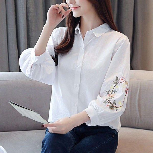 blouse womens shirt long sleeves spring style loose skinny embroidered lantern white nine point
blouse womens shirt long sleeves spring style loose skinny embroidered lantern white nine point