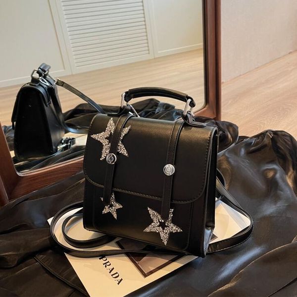 Simplicity shoulder bag 2 colors niche design solid color leather leisure backpack college wind belt decoration student backpacks personalized sequined handbag, Black
Simplicity shoulder bag 2 colors niche design solid color leather leisure backpack college wind belt decoration student backpacks personalized sequined handbag, Black