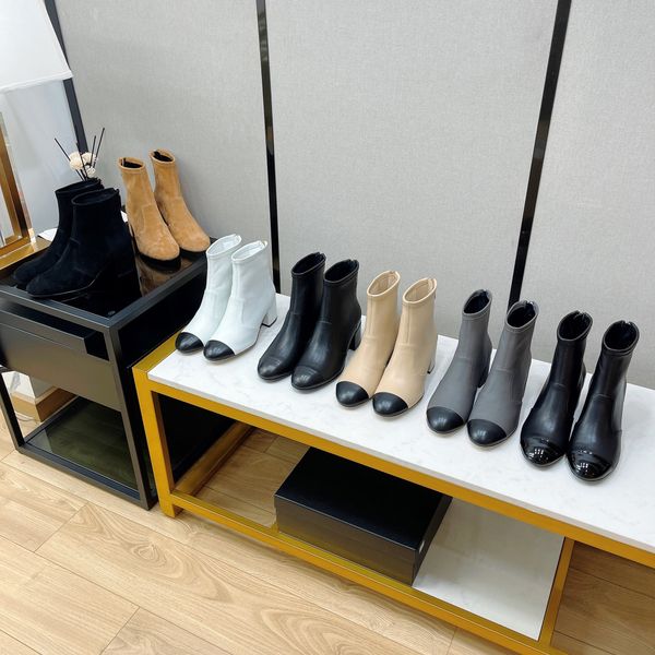designer c highest quality 2023 new small fragrant short boots elastic slim boots high heel genuine leather thick heels and ankle boots, Black
designer c highest quality 2023 new small fragrant short boots elastic slim boots high heel genuine leather thick heels and ankle boots, Black
