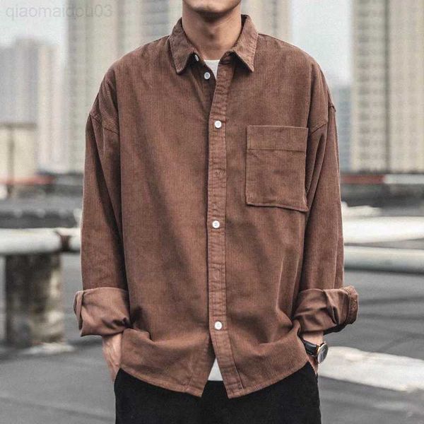 men's casual shirts men's soild corduroy shirt autumn long sleeve fashion retro pocket casual shirt men -3xl l230813, White;black
men's casual shirts men's soild corduroy shirt autumn long sleeve fashion retro pocket casual shirt men -3xl l230813, White;black