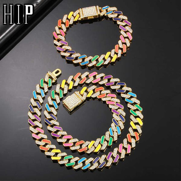 hip hop 12mm colorful iced out dripping oil cuban prong chain paved rhinestones bling necklaces for men women rapper jewelry, Silver
hip hop 12mm colorful iced out dripping oil cuban prong chain paved rhinestones bling necklaces for men women rapper jewelry, Silver