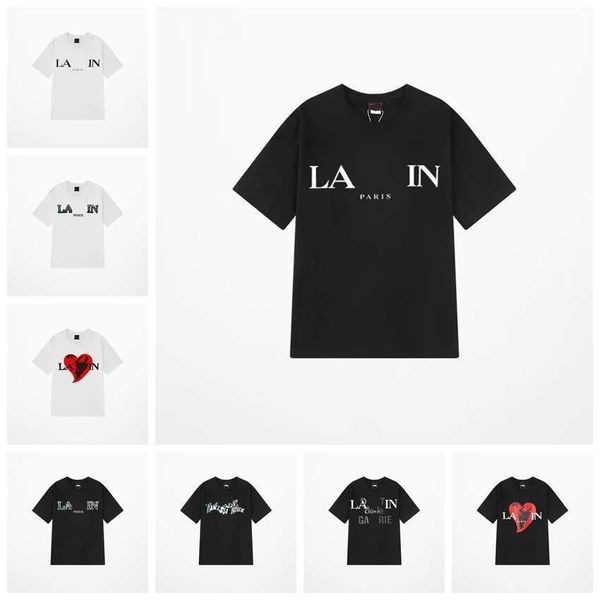 designer luxury lanvins classic t shirt chest letter printed mens and womens summer breathable high street cotton loose tee, White;black
designer luxury lanvins classic t shirt chest letter printed mens and womens summer breathable high street cotton loose tee, White;black
