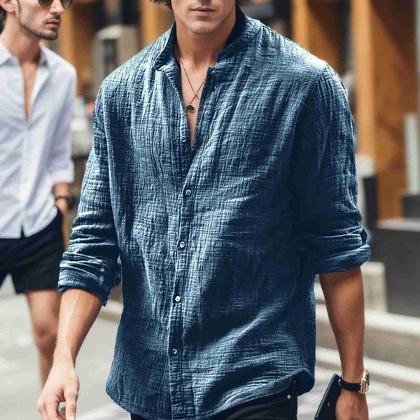 men's casual shirts 2023 men's casual cotton linen shirt stand-collar solid long sleeve loose blouse spring and autumn shirts hand, White;black
men's casual shirts 2023 men's casual cotton linen shirt stand-collar solid long sleeve loose blouse spring and autumn shirts hand, White;black